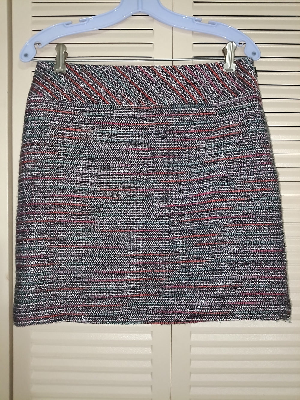 LOFT Multicolor Tweed Mini Skirt in Black, Red, Pink